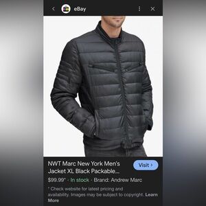Marc New York Men's Charcoal Puffer Jacket